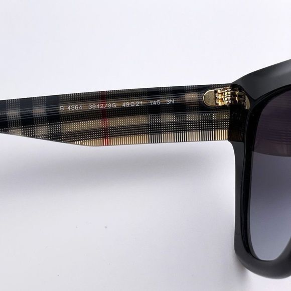  Burberry BE4364 KITTY 39428G Sunglasses Black Gray Square Unisex main image 9